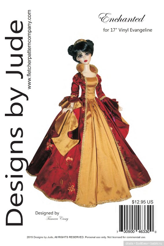 Выкройки PDF в натуральную величину для кукол Evangeline Ghastly vinyl Эванджелин Тоннер Tonner рост (фото 10)