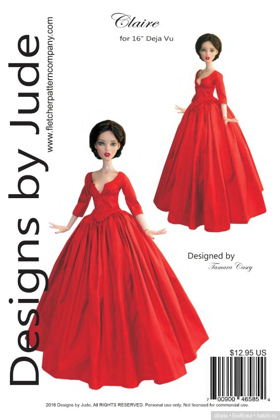 Выкройки для кукол / формат PDF в натуральную величину / одежда для кукол Deja Vu Тоннер 40 см