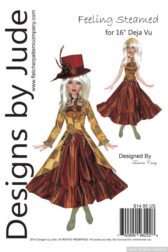 Выкройки для кукол / формат PDF в натуральную величину / одежда для кукол Deja Vu Тоннер 40 см (фото 10)