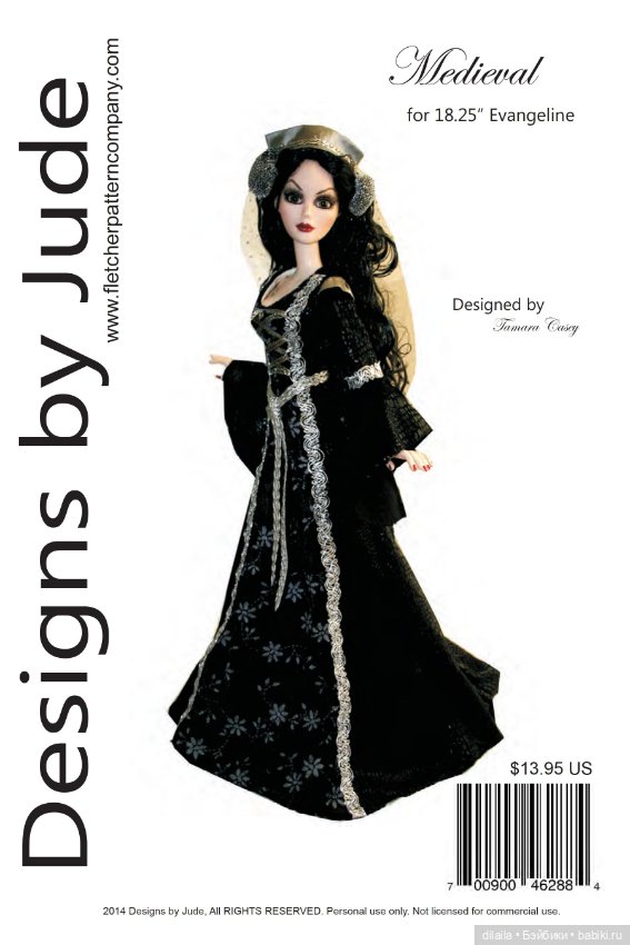 Выкройки для кукол / формат PDF в натуральную величину / одежда для Evangeline Ghastly Тоннер 46 см (фото 7)