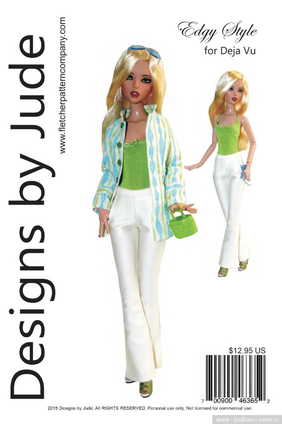 Выкройки для кукол / формат PDF в натуральную величину / одежда для кукол Deja Vu Тоннер 40 см (фото 3)