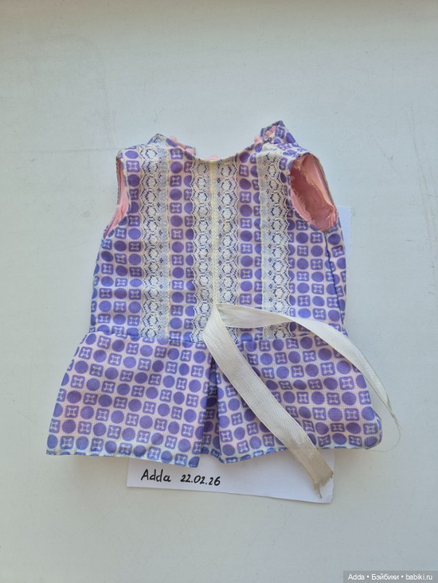 Платье куклы Лены Ленигрушка примерно 1988 год