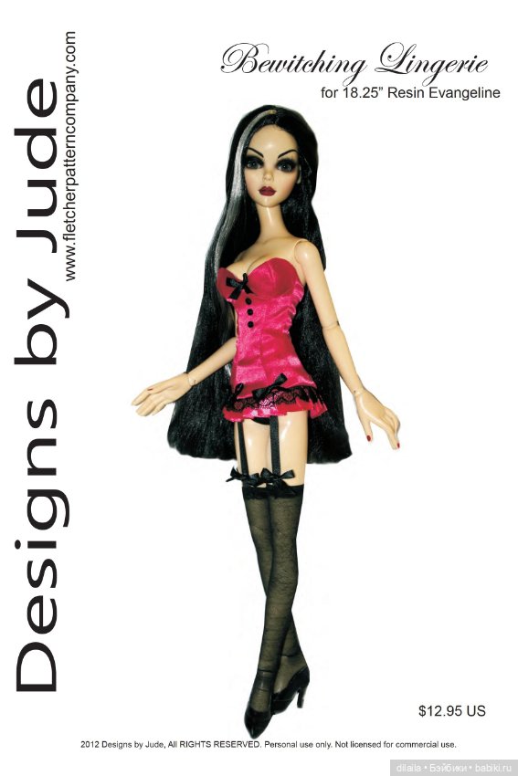 Выкройки для кукол / формат PDF в натуральную величину / одежда для Evangeline Ghastly Тоннер 46 см (фото 2)