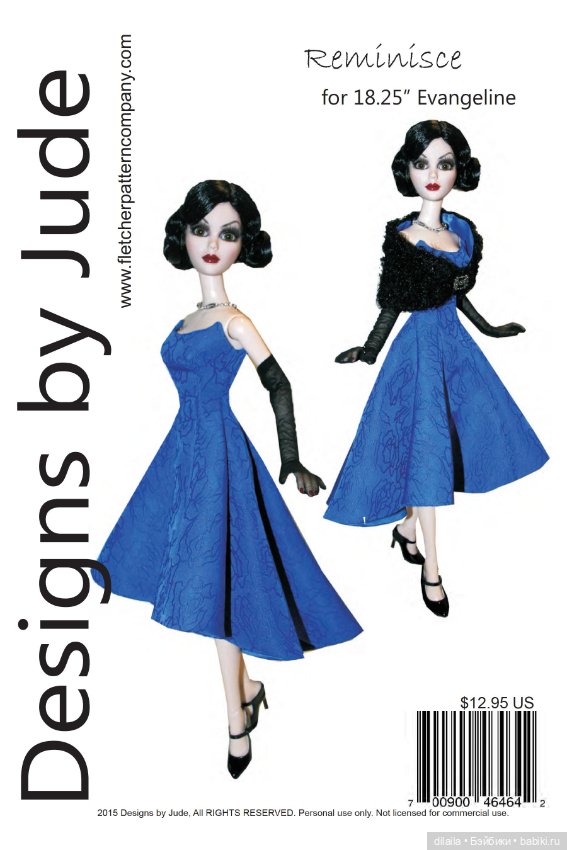 Выкройки для кукол / формат PDF в натуральную величину / одежда для Evangeline Ghastly Тоннер 46 см (фото 10)