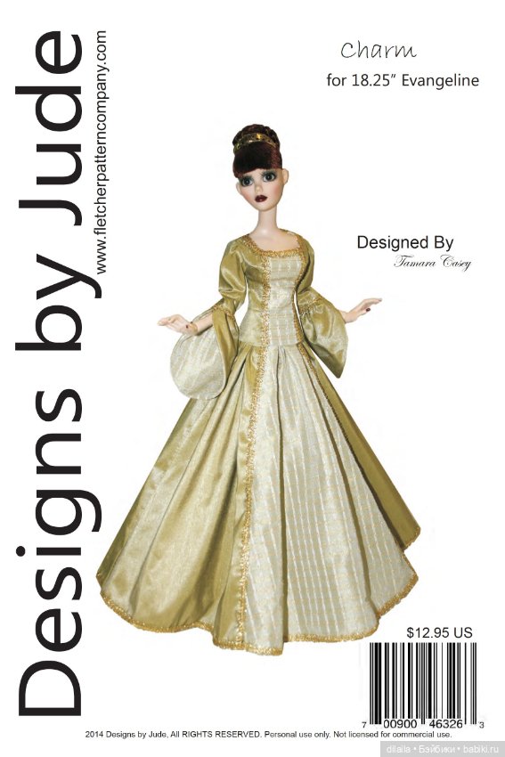 Выкройки для кукол / формат PDF в натуральную величину / одежда для Evangeline Ghastly Тоннер 46 см