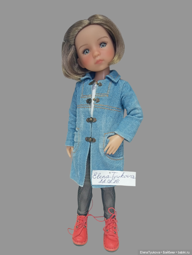 Джинсовое пальто для кукол Руби ред (фото 2)