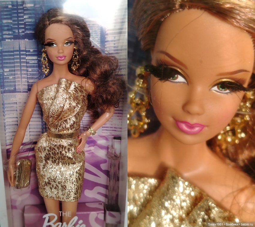 2014 Barbie Look City Shine — Gold Dress (Steffie) NRFB (фото 4)