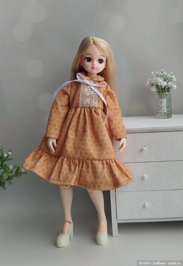 Платье для кукол 1/6 (azone, blythe, obitsu, licca, barbie) (фото 4)