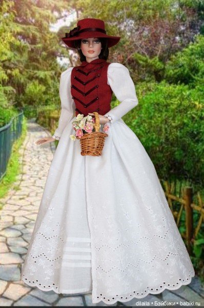 Выкройка PDF в натуральную величину / платье, жилет, шляпа для кукол Тоннер Tonner ростом 40-41 см (фото 2)