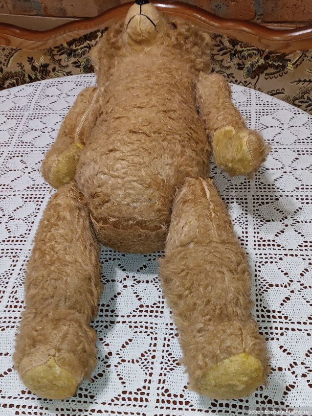 Антикварный мишка опилки 70 см Германия (фото 7)