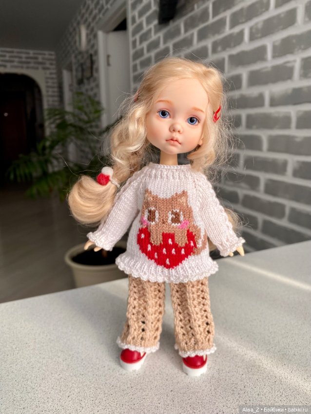 Ажурный костюм с котиком — Одежда для кукол (фото 3)