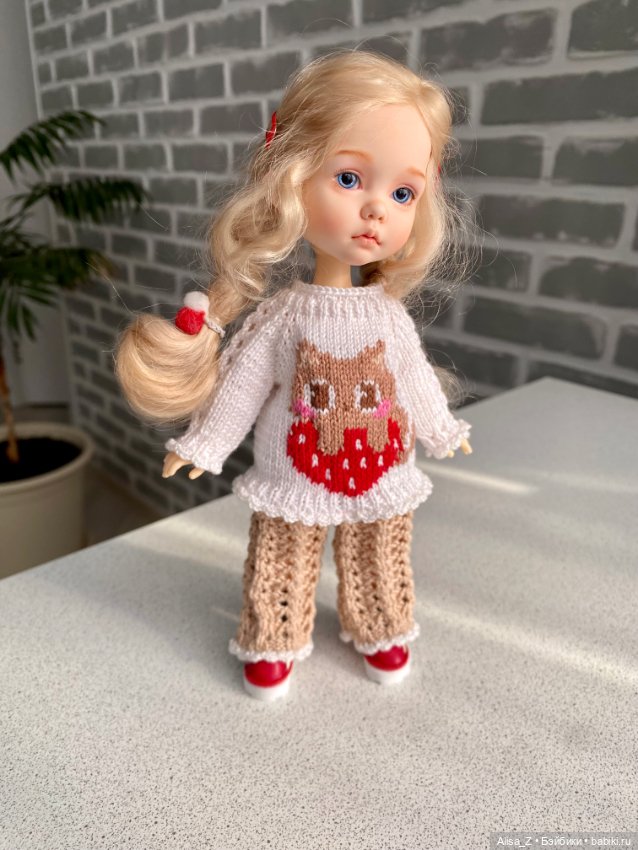 Ажурный костюм с котиком — Одежда для кукол (фото 4)