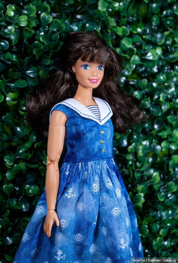 Платье "Море" для Barbie (пышка),bjd