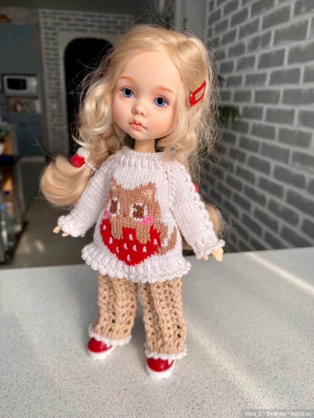 Ажурный костюм с котиком — Одежда для кукол (фото 5)
