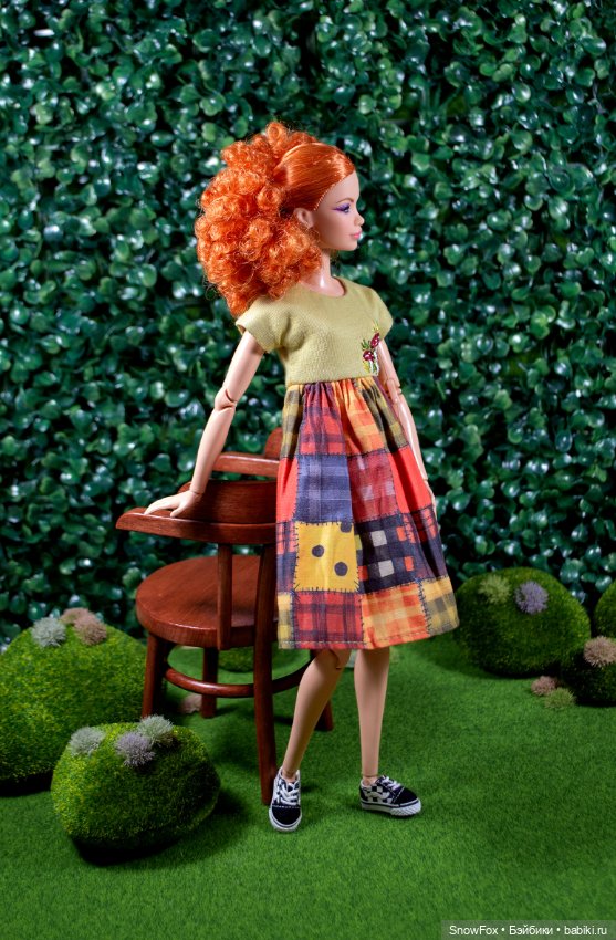 Платье "Мухоморы" с вышивкой для Barbie (стандарт,высокая),bjd (фото 3)