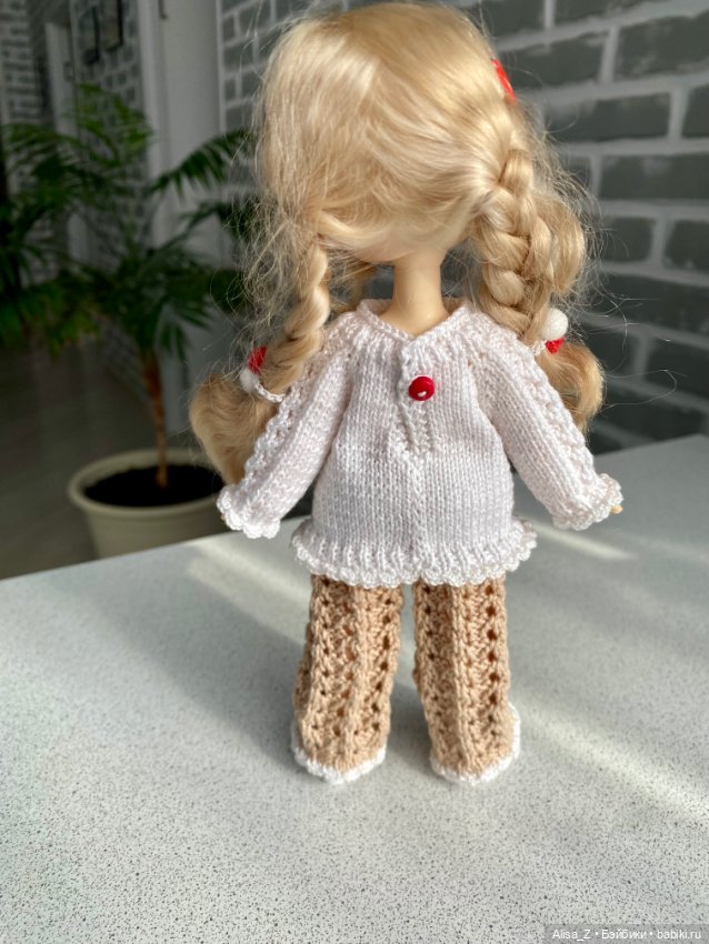 Ажурный костюм с котиком — Одежда для кукол (фото 6)
