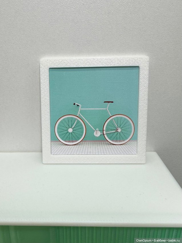 Картина Велосипед в белой раме
