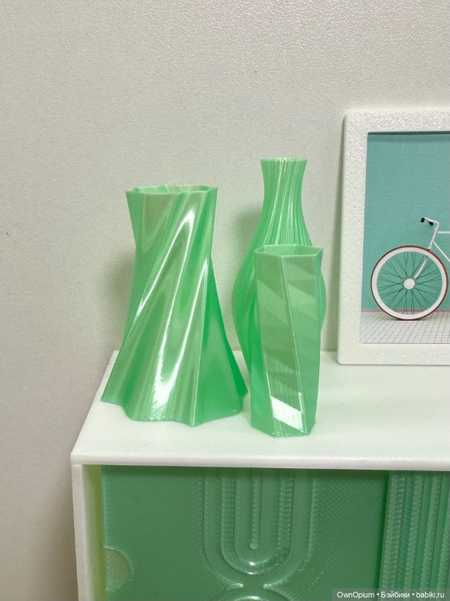 Набор ваз, мятный перламутр (фото 2)