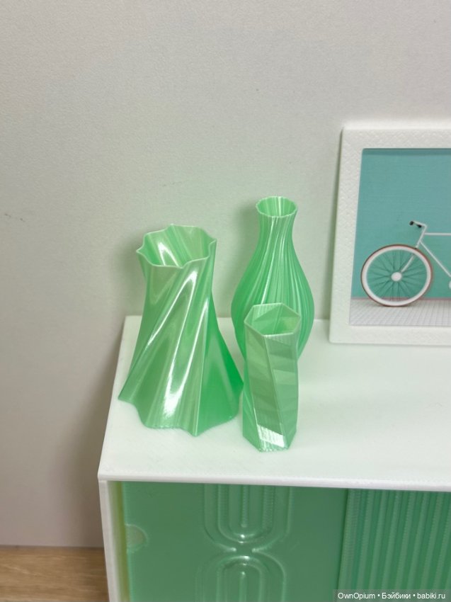 Набор ваз, мятный перламутр