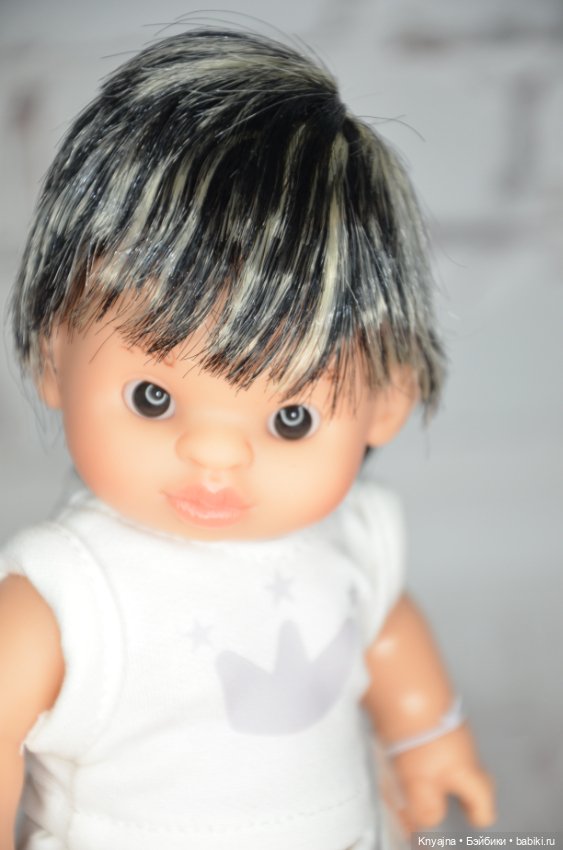 Паолитас, кукла пупс Вито с черно-белыми волосами (фото 4)