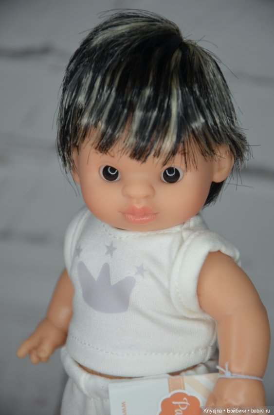 Паолитас, кукла пупс Вито с черно-белыми волосами (фото 2)