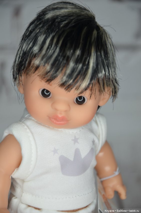 Паолитас, кукла пупс Вито с черно-белыми волосами (фото 5)