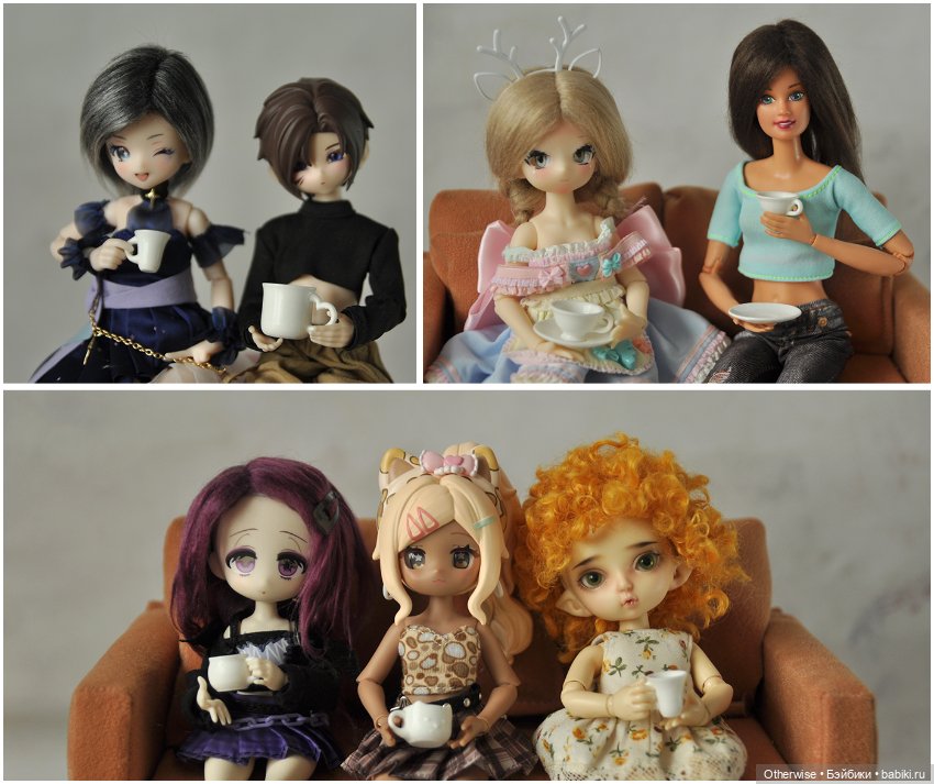 Посуда чашки для кукол БЖД Барби Паола Рейна blindebox (фото 3)