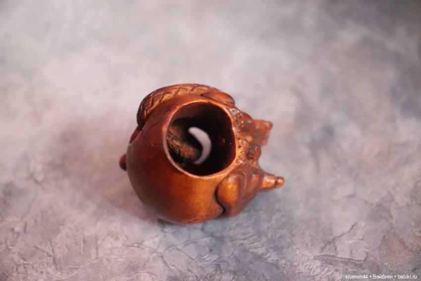 Нэцкэ "Череп и змея". Самшит, ручная резьба (фото 6)