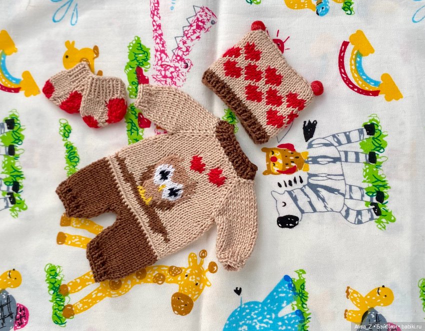 Костюмчик с совушкой для мини реборна (фото 3)