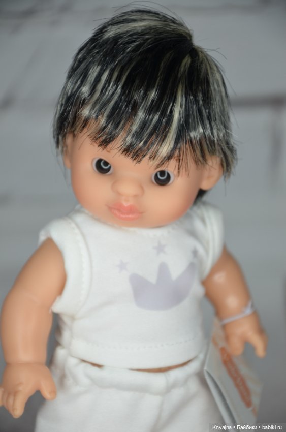 Паолитас, кукла пупс Вито с черно-белыми волосами (фото 3)