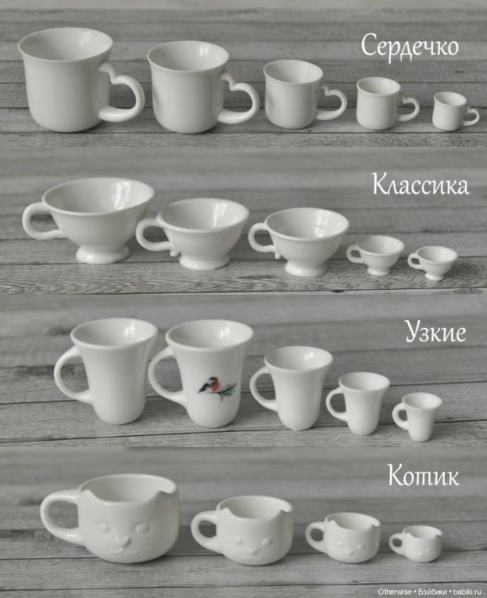 Посуда чашки для кукол БЖД Барби Паола Рейна blindebox (фото 2)