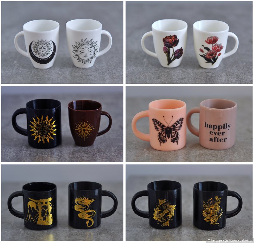 Посуда чашки для кукол БЖД Барби Паола Рейна blindebox (фото 7)