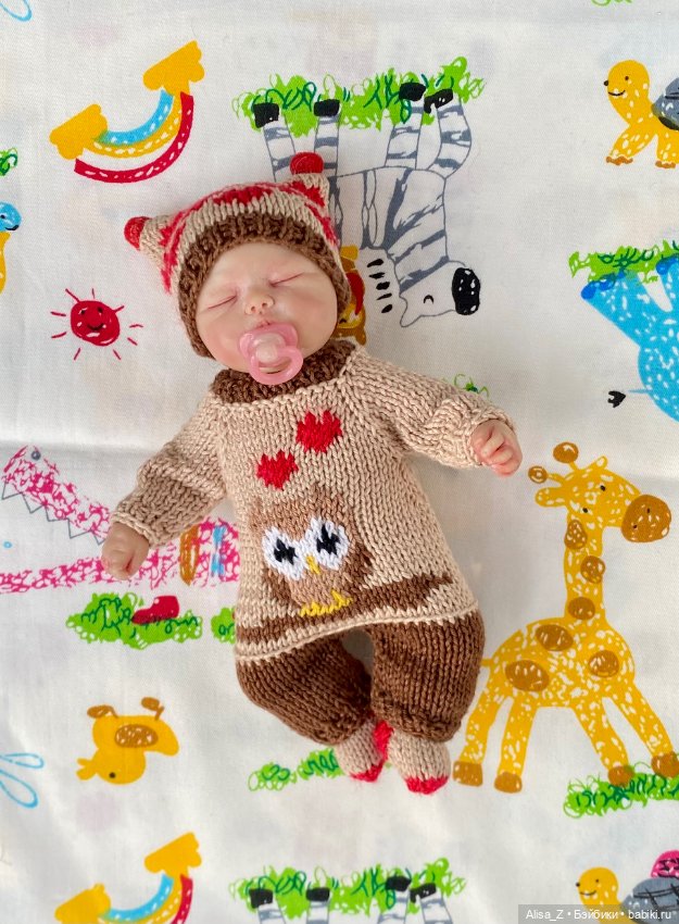 Костюмчик с совушкой для мини реборна (фото 2)