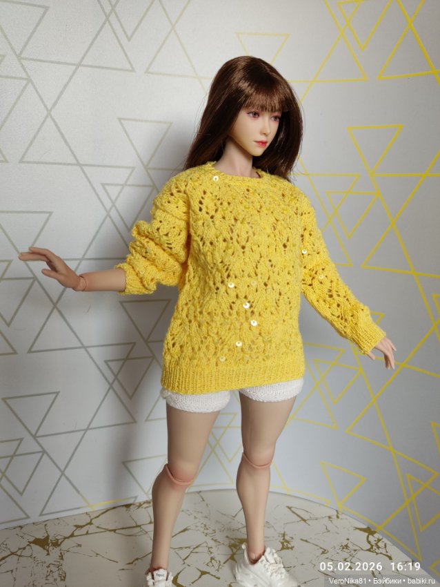 Желтый, светло-бежевый и разноцветный "зефирный" джемперы (фото 2)