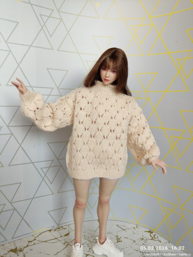 Желтый, светло-бежевый и разноцветный "зефирный" джемперы (фото 5)