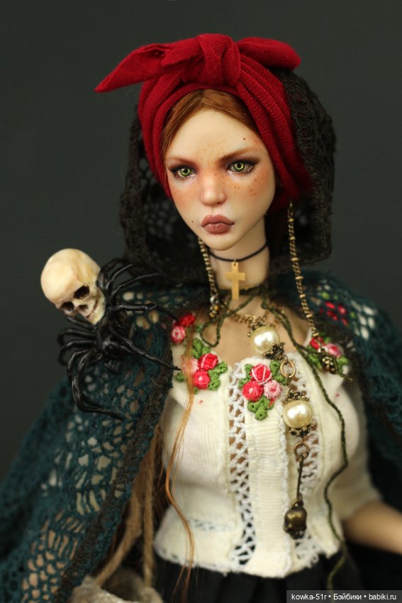 Авторская шарнирная кукла Молодая Яга (фото 6)