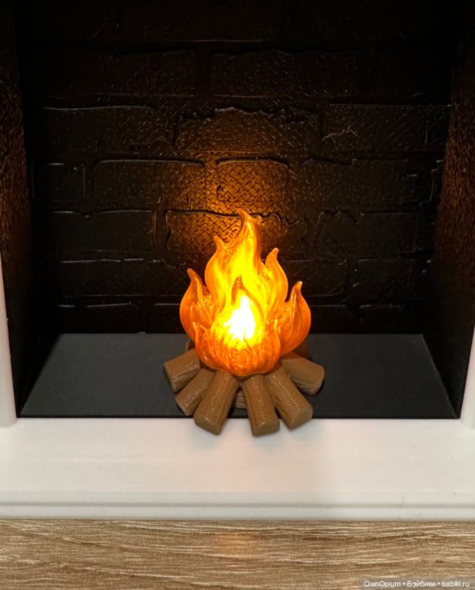 Огонь для камина 1/6 — Миниатюра для кукол