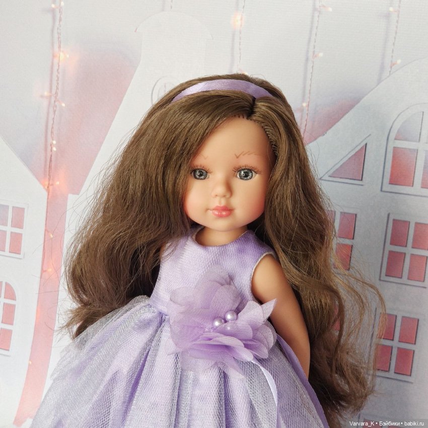 Llorens, кукла в сиреневом бальном платье, шатенка 31см (фото 7)