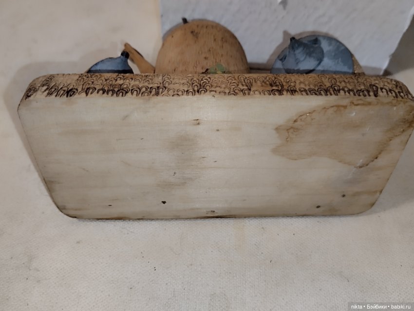 Деревянная фигурка, шкатулочка СССР Ежики (фото 7)