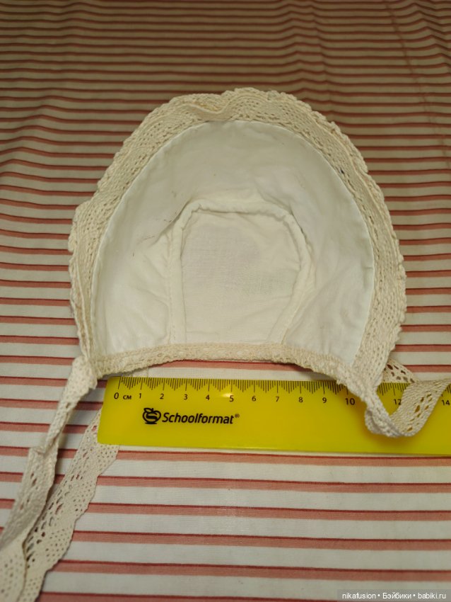 Чепчик на антикварную или винтажную куклу,реборна (фото 4)