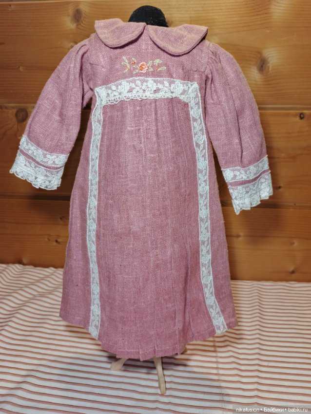Платье на антикварную или винтажную куклу рост 50-55 см (фото 3)