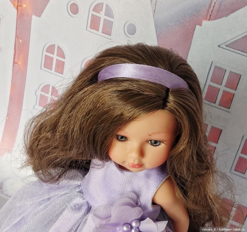 Llorens, кукла в сиреневом бальном платье, шатенка 31см (фото 6)