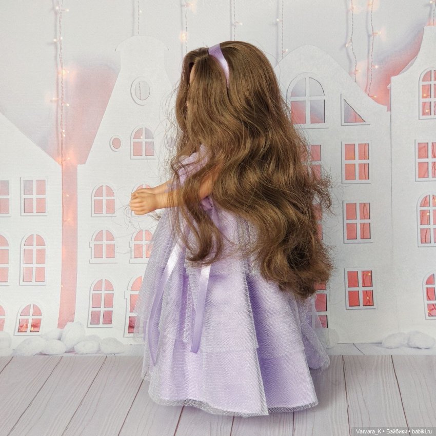 Llorens, кукла в сиреневом бальном платье, шатенка 31см (фото 5)