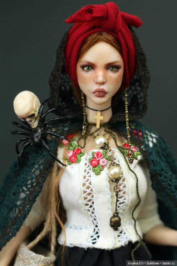 Авторская шарнирная кукла Молодая Яга (фото 4)