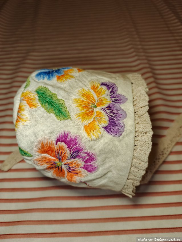 Чепчик на антикварную или винтажную куклу,реборна (фото 6)