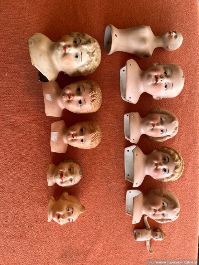 11 бюстиков реплик антикварных кукол фарфор/ Бюстики Schildköte