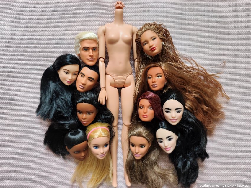 Головы, тела, запчасти для Барби