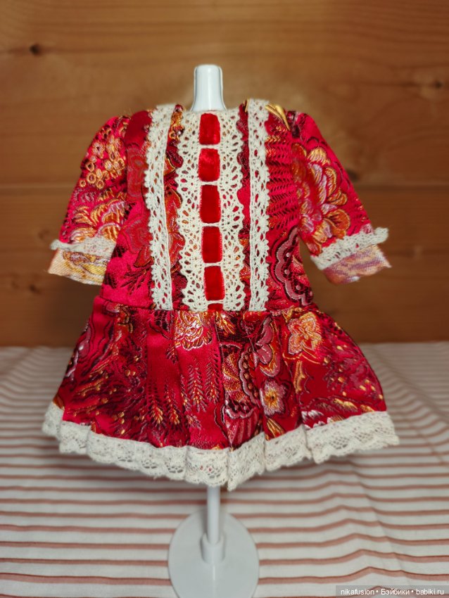 Платье на антикварную или винтажную куклу рост 21-23 см (фото 2)