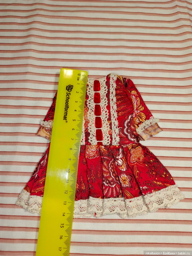 Платье на антикварную или винтажную куклу рост 21-23 см (фото 6)