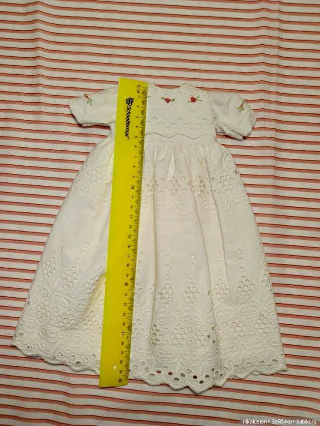 Крестильное платье на атик или винтажную куклу, пупса (фото 6)